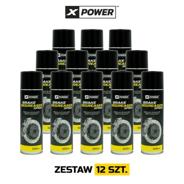 ZESTAW 12 sztuk: XPOWER Brake Degreaser – Środek do czyszczenia hamulców 500 ml spray (BRAKE CLEANER)